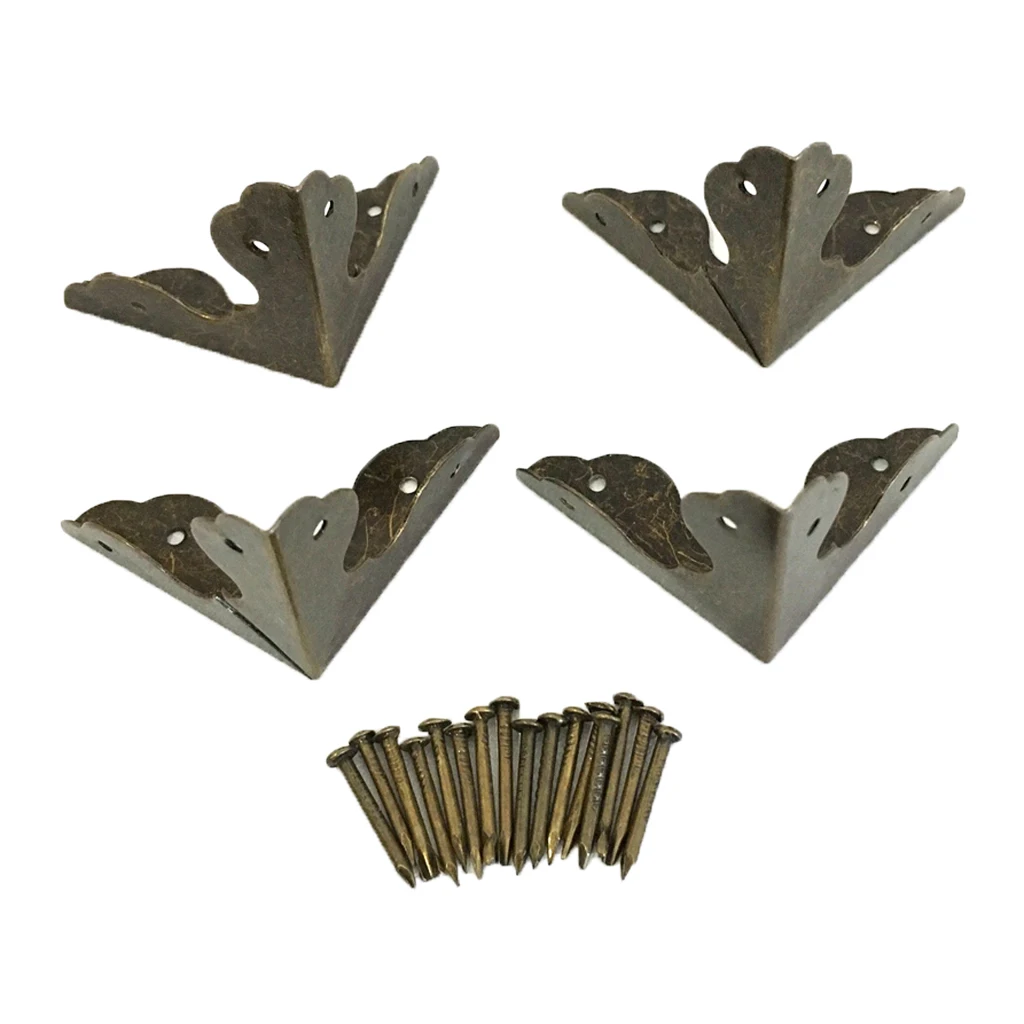 4 шт. прочный бронзовый металлический Угловой протектор f/ Box для груди в стиле