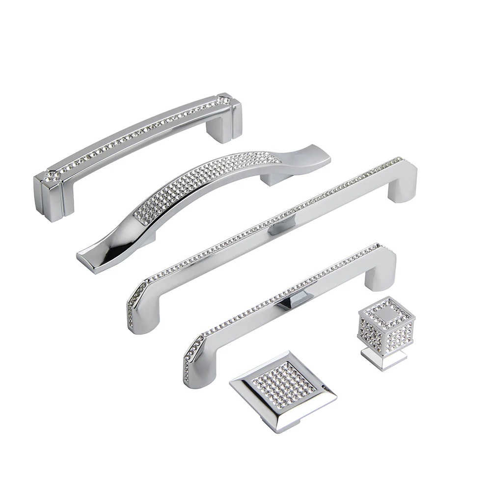 Ручки для шкафа из цинкового сплава 1 шт. ручки мебели чешского хрусталя и алмаза