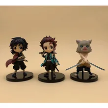 10 см 3 шт./лот японское аниме Demon Slayer Kimetsu no Yaiba фигурка Kamado Tanjirou Nezuko