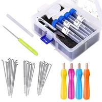 nonvor 51pcs needle felting tool kit with colored wood handle storage box tools supplies awl protect finger sewing accessories