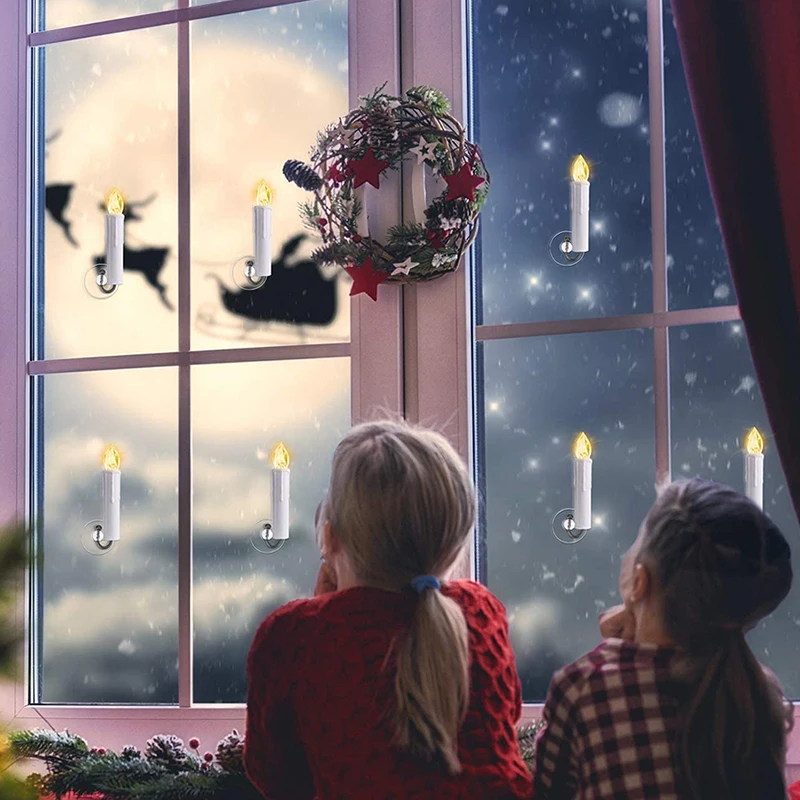 led christmas candle light plastic flameless flicker with timer remote sucker window candles newyear home decoration tree candle free global shipping