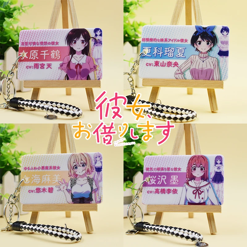 Anime Rent A Girlfriend Mizuhara Chizuru ABS Student ID Bus Bank Card Holder Keychain Case Cover Pendant Toy Cosplay |