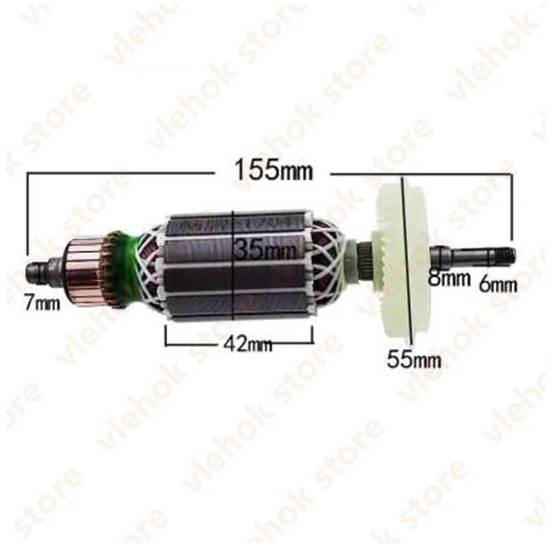 AC220 240V Якорный ротор для Bosch GWS6 100 115 125 100E 115E GWS600 GWS660 GWS670 GFF22A|Аксессуары