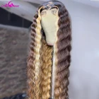 Ali Coco1b 4 27, человеческие волосы с глубокой волной, парики на сетке спереди, перуанские парики с глубокой волной, предварительно выщипанные волосы 5x5, парик из натуральных волос