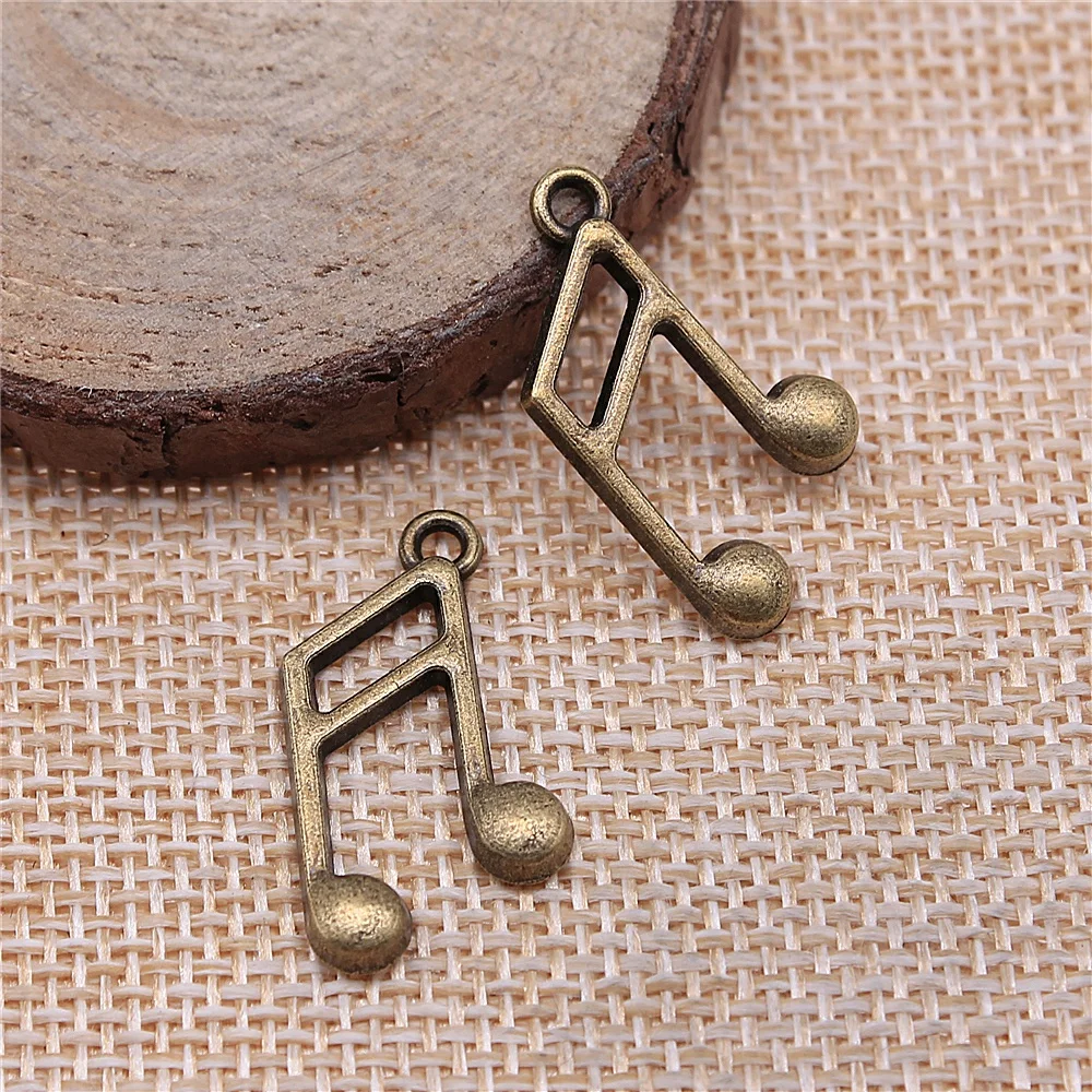 

free shipping 40pcs 21x15mm antique bronze Note charms diy retro jewelry fit Earring keychain hair card pendant accessories