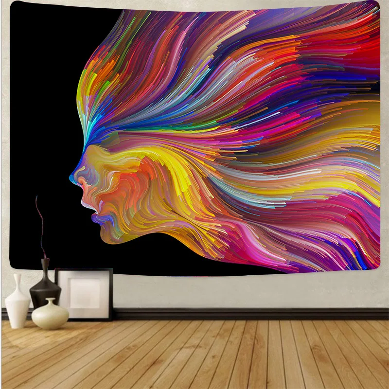 

psychedelic tapestry abstract women wall hanging blanket tapestry hippie doek muur large wall carpet