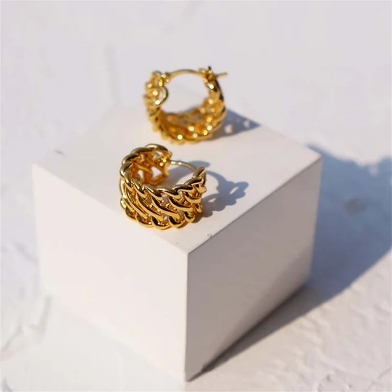 

Metal mesh hollow earrings women's 2021 new fashion personality multi-function earrings