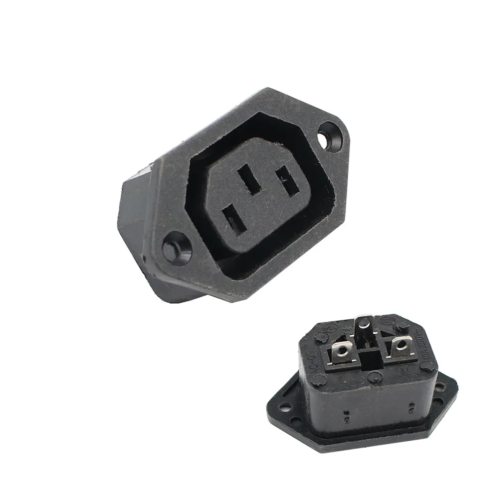 Электрическая розетка переменного тока IEC320 C14 3 контаксветодиодный красный