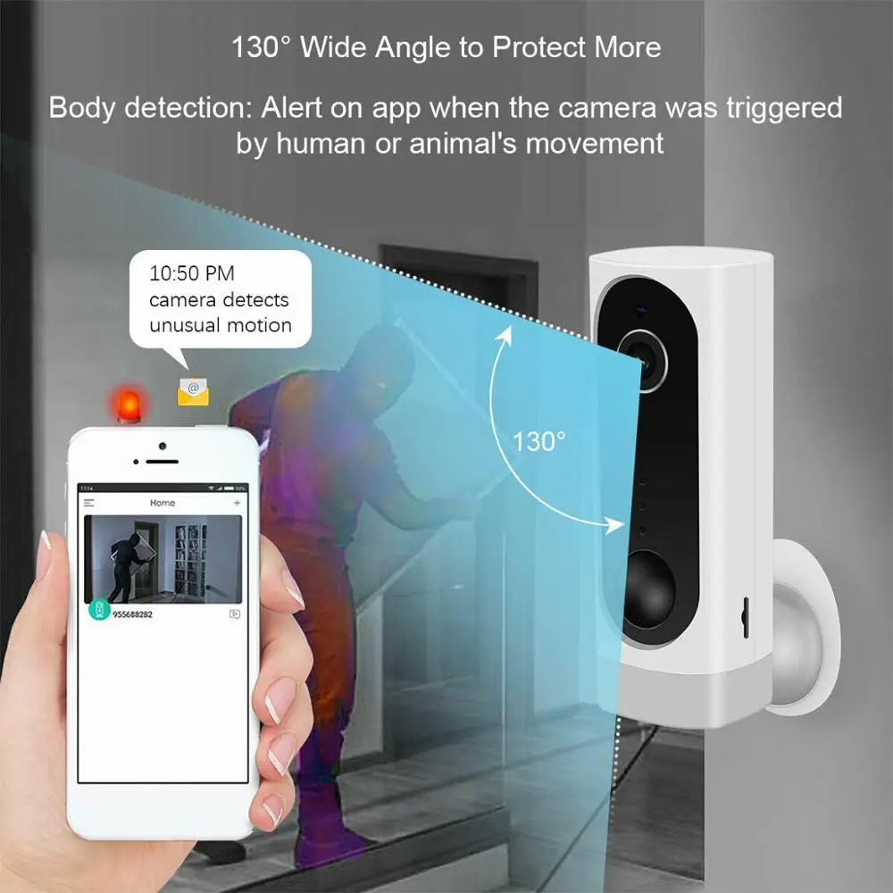 100% провод бесплатная батарея WIFI камера беспроводная PIR внутренняя аудио P2P IR IP