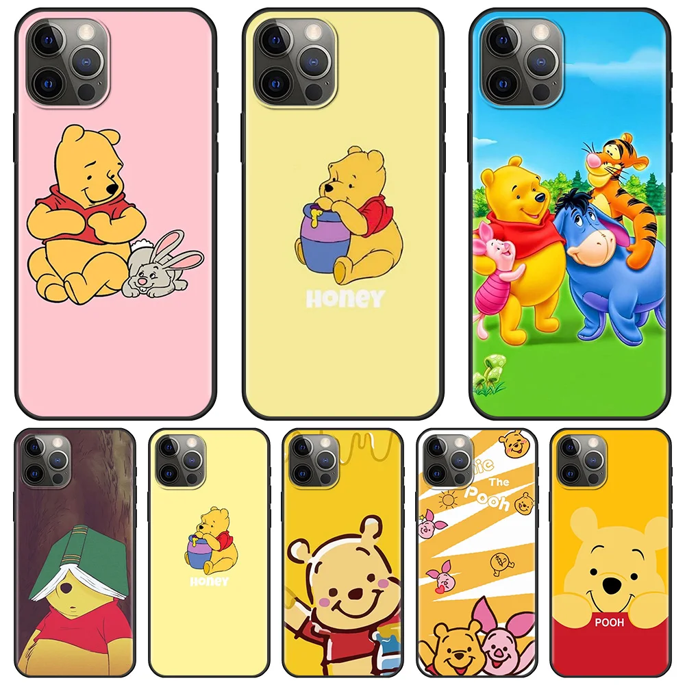 

Case For Apple iPhone 12 13 Pro Max Mini SE 2020 XR Cover Silicone Coque Fundas Capa Disney honey Winnie the pooh yellow