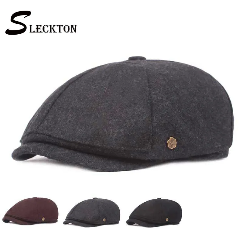 SLECKTON Fedora Кепка Модный берет плоская кепка Newsboy в стиле ретро восьмиугольная
