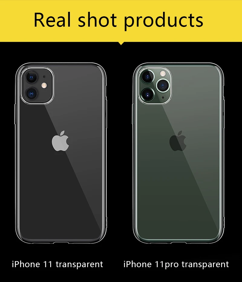 Phone Case For Apple Iphone 11 11PRO 11PROMAX Silicon TPUSoft Ultra Thin Transparent Cover Shockproof Bag Collision angle |