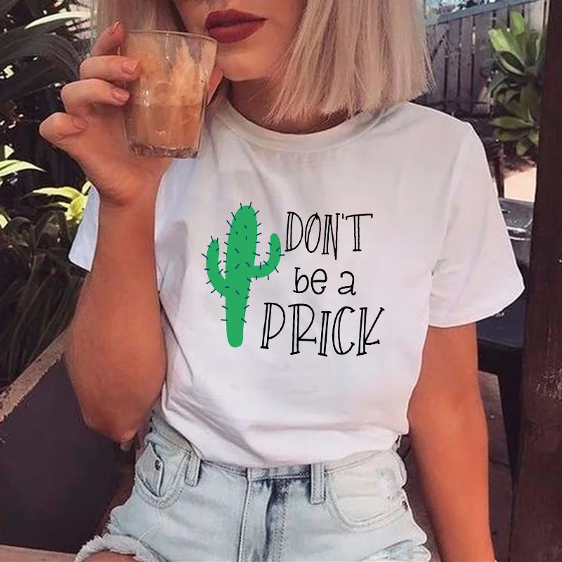 TJCJFO новая летняя женская футболка с мультяшным принтом кактуса забавная в стиле