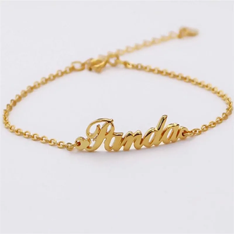 

Custom Charm Bracelet Women Customized Stainless Stell Personalizado Vintage Pulseira Feminina Girt For Girl Dropshipping