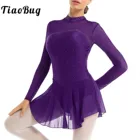 Женское фигурка из стразов платье для катания на коньках с длинными рукавами