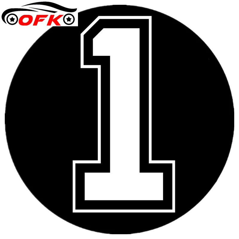 

Funny Vinyl Decal number 1 Car Sticker Reflective Waterproof Auto Decors on Truck Bumper Rear Window