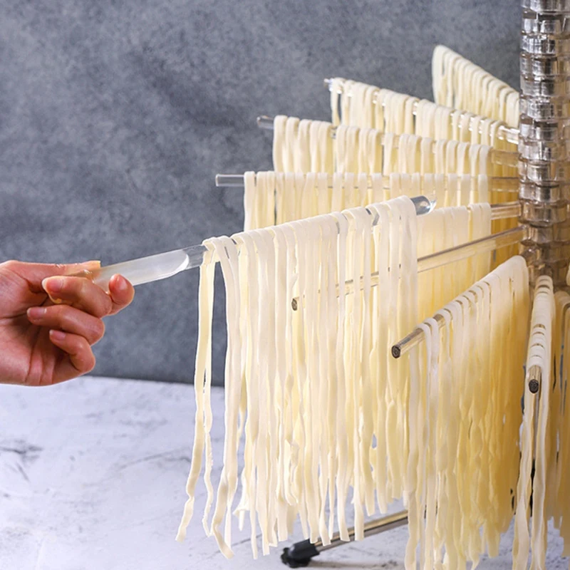 

Kitchen Stand Spaghetti Manual Hanging Easy Clean Foldable Pasta Drying Rack Rotation Accessories Noodle Holder Tools