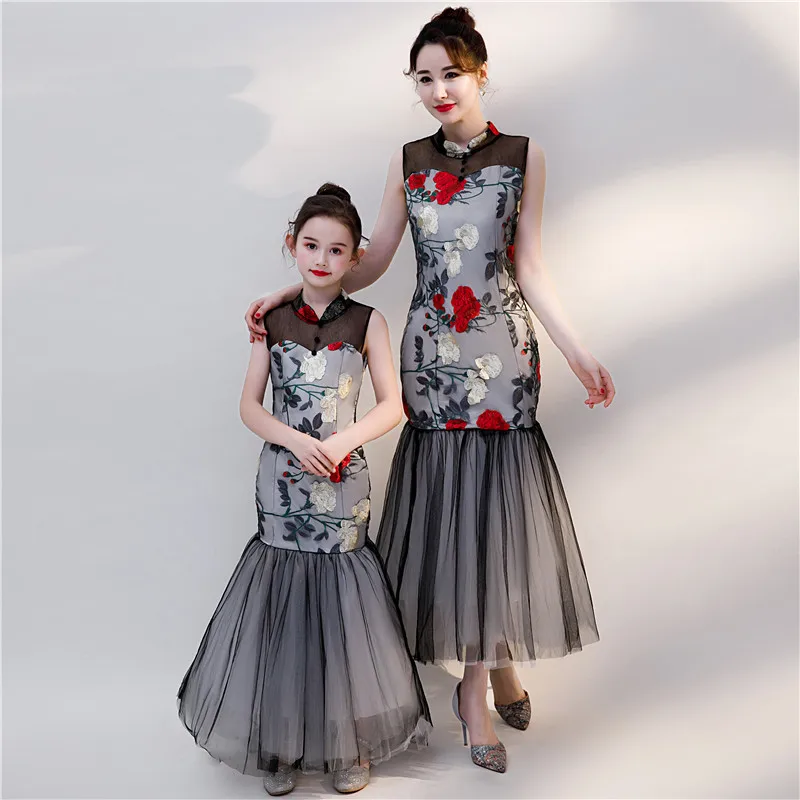 

Family Matching Clothes Vintage Stylish Party Maxi Dress Elegant Sexy Ladies Dresses Slim Fit Pencil Office Vestidos Glamorous