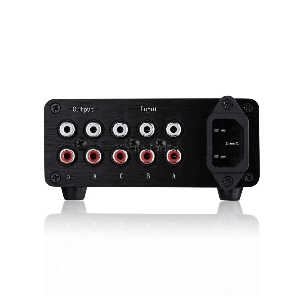 Дук аудио мини Пассивный предусилитель Hi-Fi селектор 3-в-2-OUT Audio коммутатор коробка с отслеживанием объема работы Управление регулируемой громкостью