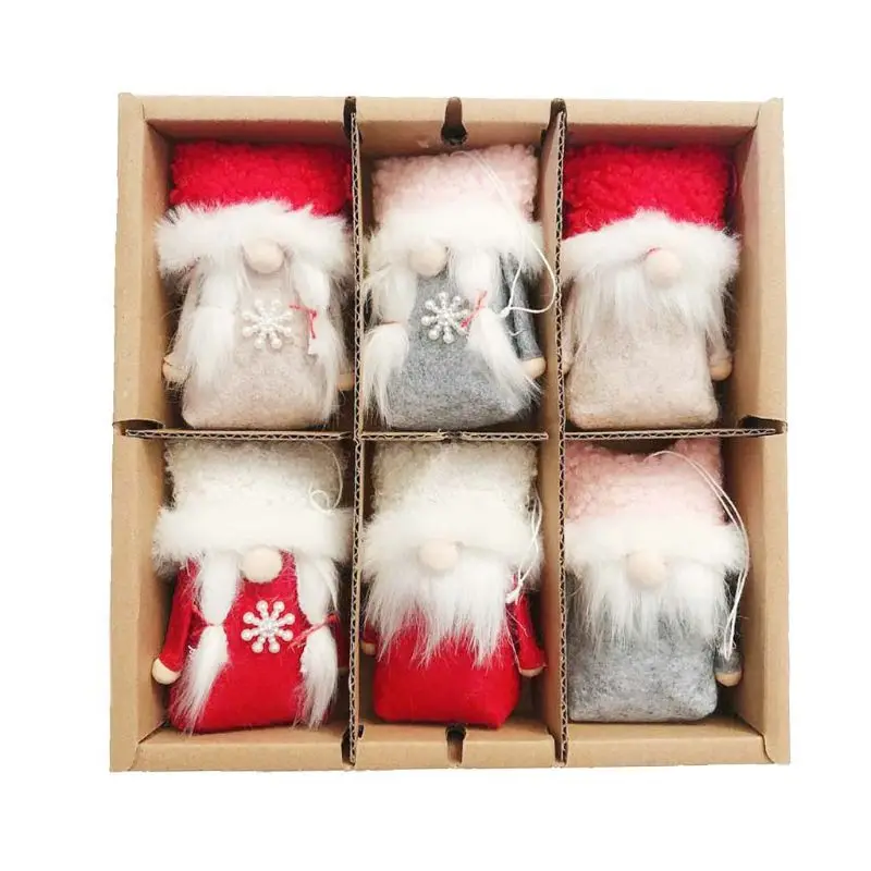 

6 шт., новогодние Плюшевые игрушки-гномы, украшения для рождественской елки, украшения для домашвечерние, рождественские подарки для детей н...