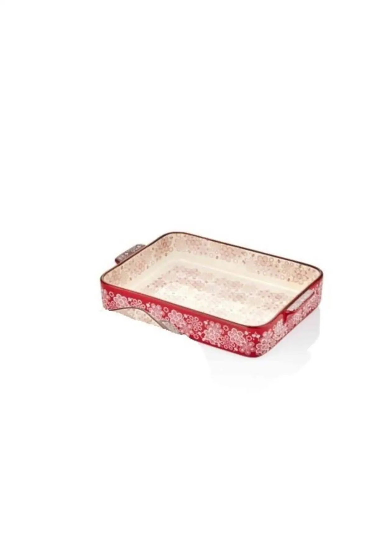 

35x25 Cm Rectangle Porcelain Red Ovenware 038kkb