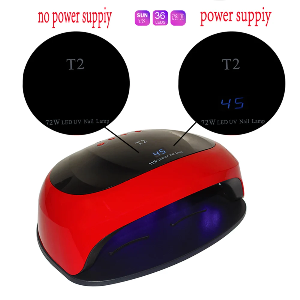 72 Вт солнечные T2 лампы для ногтей УФ лампа Светодиодный Сушилка всех гели от