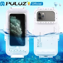PULUZ 45m Waterproof Diving Housing Photo Video Taking Underwater Cover Case for iPhone/ Galaxy/ Huawei/ Xiaomi Android with OTG
