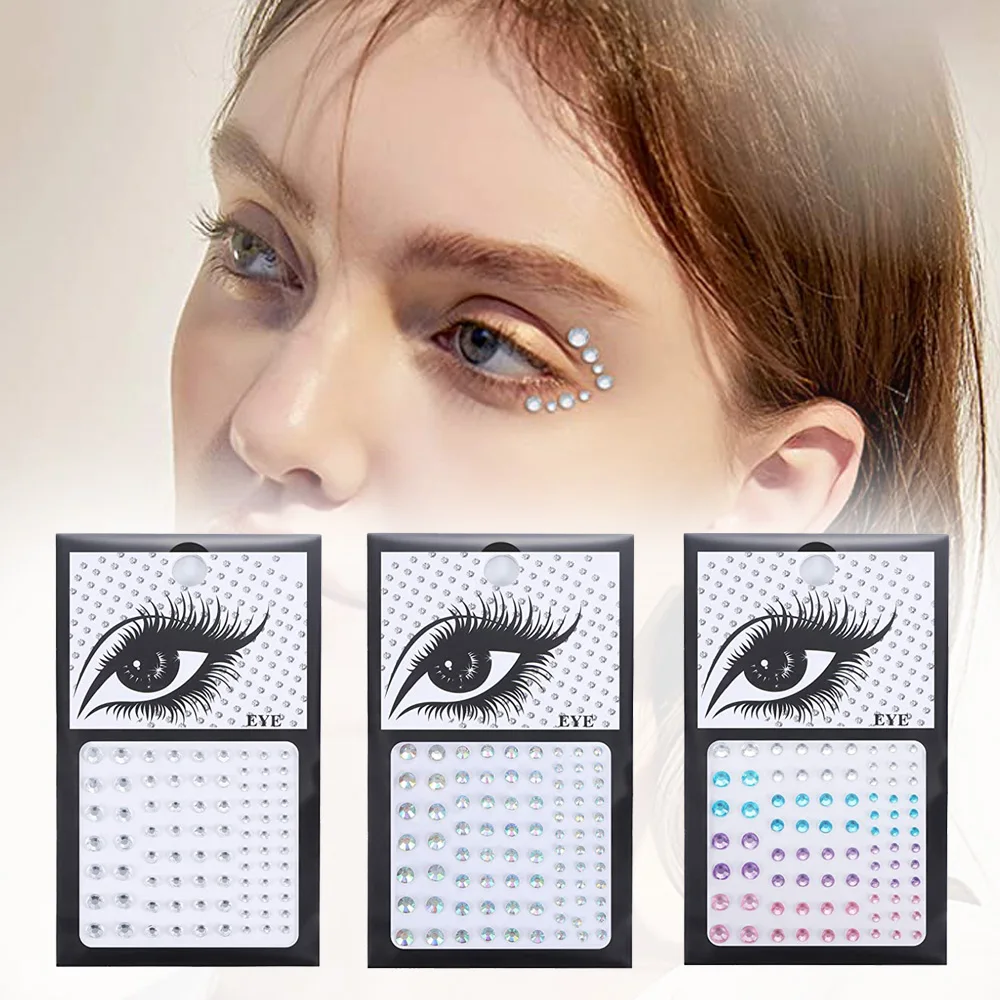 Dots Crystals Sticker Fake Nose Stud Self Adhesive Rhinestones Non Piercing Eye Ear Face Body Jewelry for Women Stickers Crystal