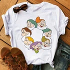 Забавные футболки с изображением семи карликов = для женщин, Милая футболка с изображением Принцессы Диснея, Белоснежки, топы унисекс, женская одежда для принцесс