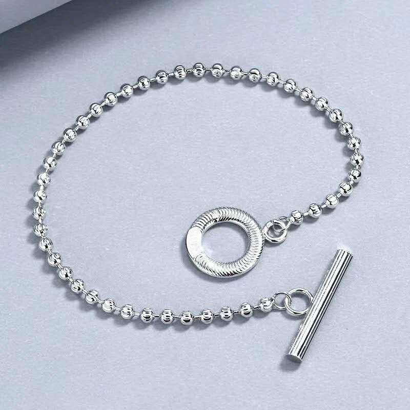 

Gorgeous retro style Circle pole fashion Bracelet S925 Sterling silver Jewelry men and women Luxury brands Logo Valentine gift