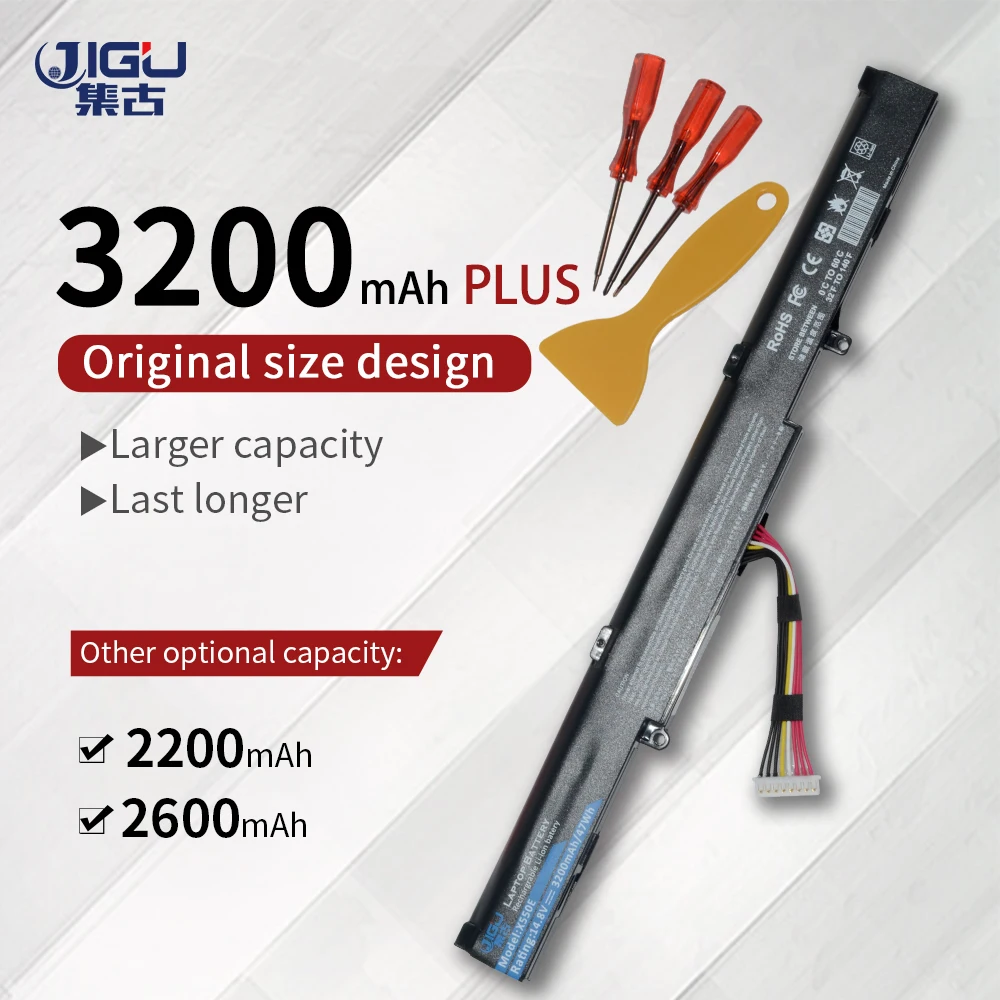 JIGU A41-X550E Аккумулятор для ноутбука ASUS X450 X450E X450J X450JF X751M A450JF A450E F450C F450V X751MA X751L X750JA A450J |
