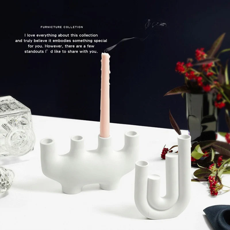 Подсвечник в скандинавском стиле домашний декор керамический подсвечник