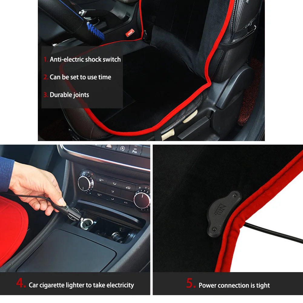 

Car Seat Heater Cushion Warmer Cover Winter Heated Warm High Low Temperature 12V Heated Seat Cover Car Accessories