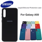 Чехол для Samsung A50 galaxy a 50 2019 A505 A50S A30S, чехол из жидкого силикона, шелковистая, мягкая на ощупь защитная задняя крышка, противоударный