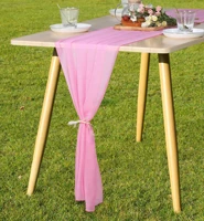 inyahome chiffon table runner sheer fabric runners romantic table cover decorations for wedding birthday ceremony bridal party