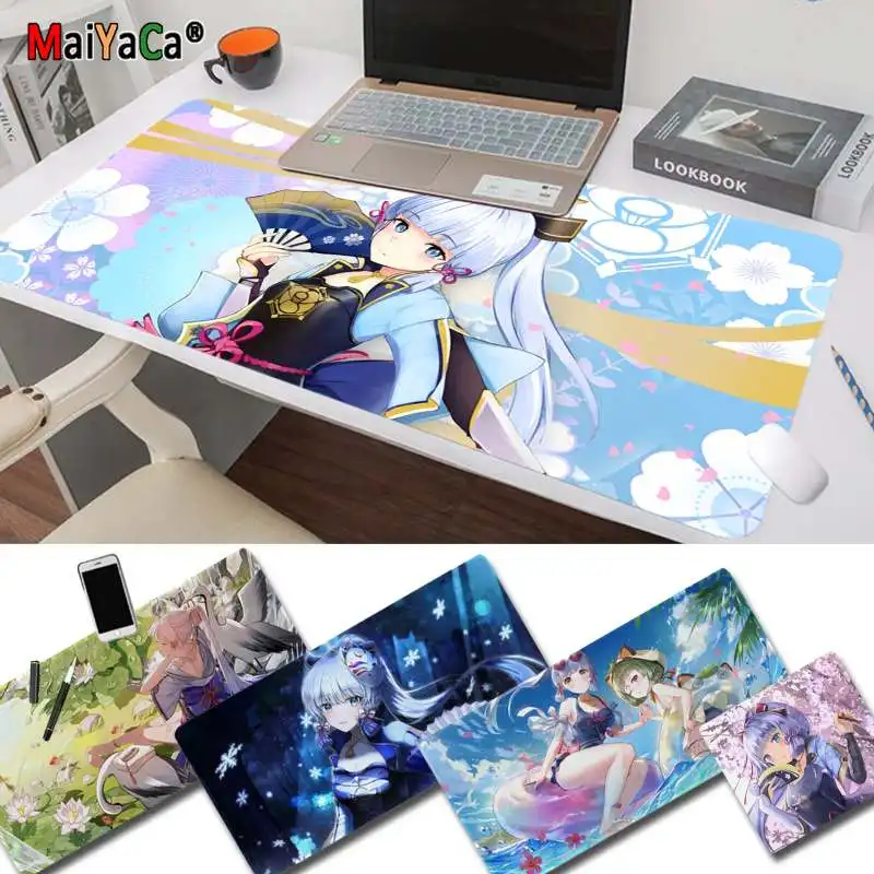

MaiYaCa Anime Game Genshin Impact Ayaka Kamisato Pad Comfort Mouse Mat Gaming Mousepad Size for large Edge Locking Keyboard Pad