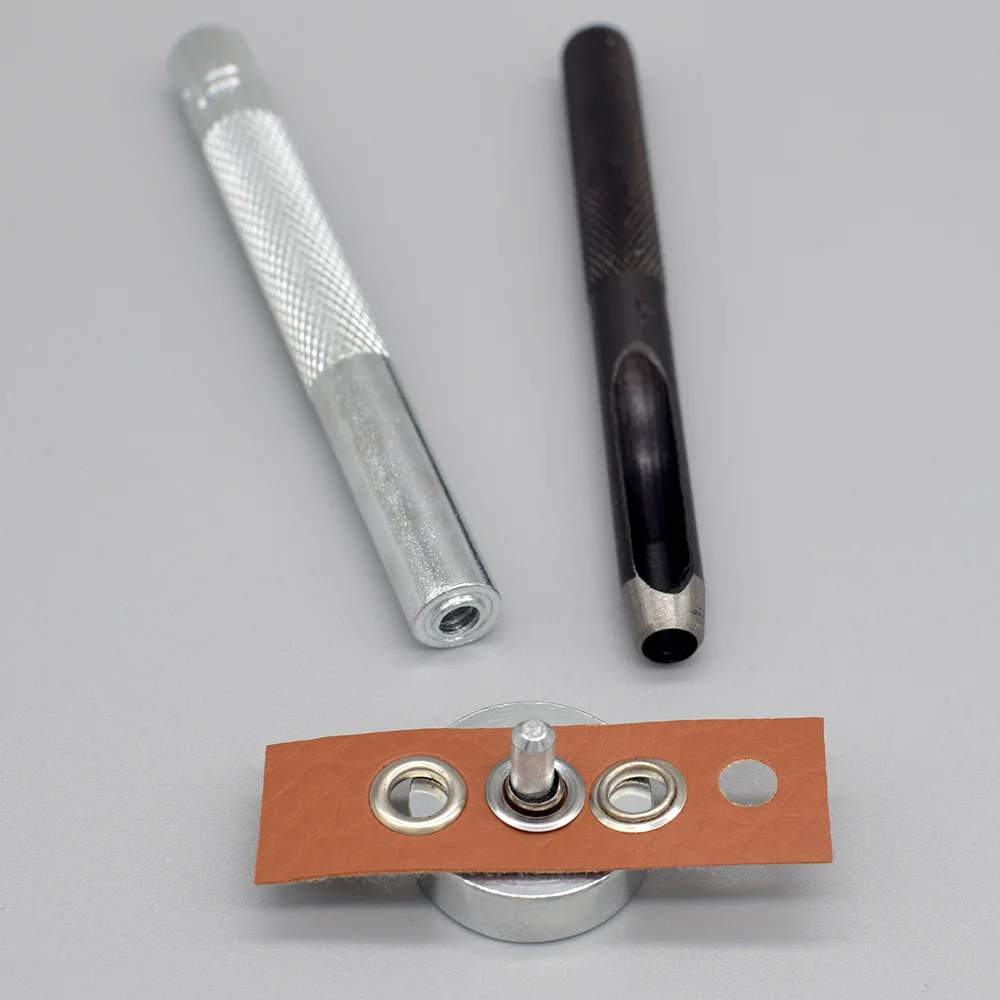 100 комплектов металлических люверсов с инструментом 3 в 1 включая плоскую