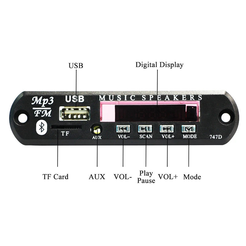 Bluetooth MP3 плеер Музыкальный декодер плата USB FM радио TF 3 5 мм AUX модуль приемник аудио