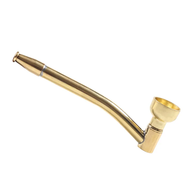

Curved palm dry tobacco rod Vintage retro brass tobacco pipe Cigarette/tobacco dual-purpose small pipe
