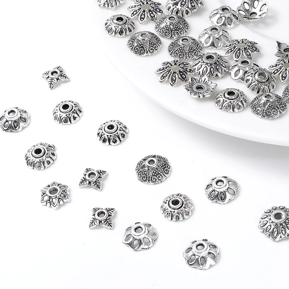 Шапочки из сплава для бусин в форме цветка 50 шт./лот свободные бусины-разделители