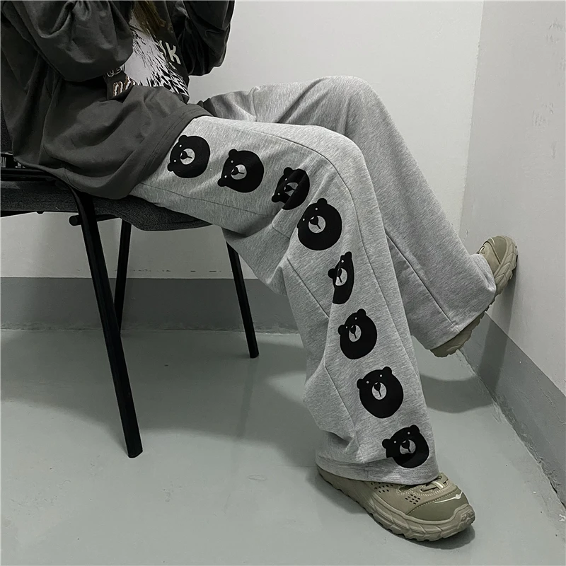 

Printing Flocking Thickening Mop Pants Wide- Make Firm Offers Original Accused Loose Trousers Male