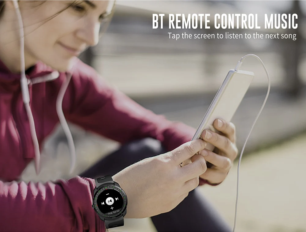 Kingwear KW01 умный Браслет 1,0 дюймов HD экран IP68 Водонепроницаемый Bluetooth 4,0 Smartwatch монитор сердечного ритма питьевой напоминание