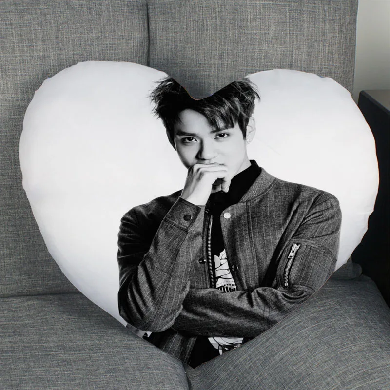 

Hot Sale KPOP BTOB Peniel Pillow Case Heart Shaped Zipper Pillow Cover Satin Soft No Fade Pillow Cases Home Textile Decorative