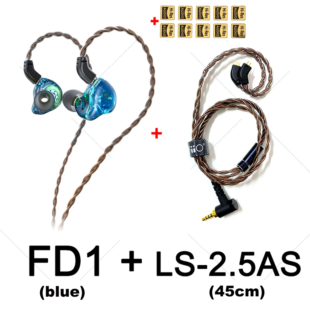 Наушники вкладыши Fiio FD1 с динамическим драйвером и бериллиевым покрытием IEM 2