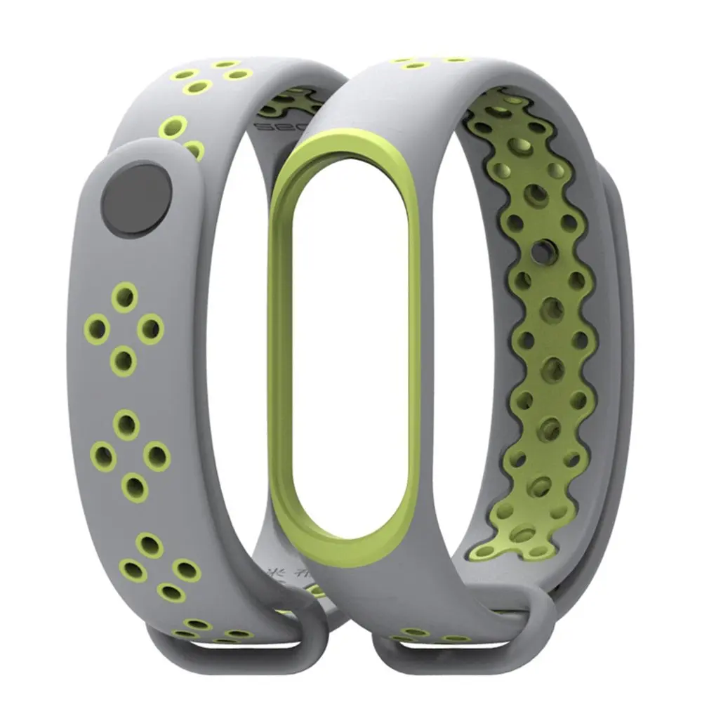 Для Xiaomi Mi Band 3/4 заменить мужской t силиконовый спортивный ремешок на запястье для женщин и мужчин умные часы заменить Мужские t браслет для дропшиппинг - Цвет ремешка: gray green
