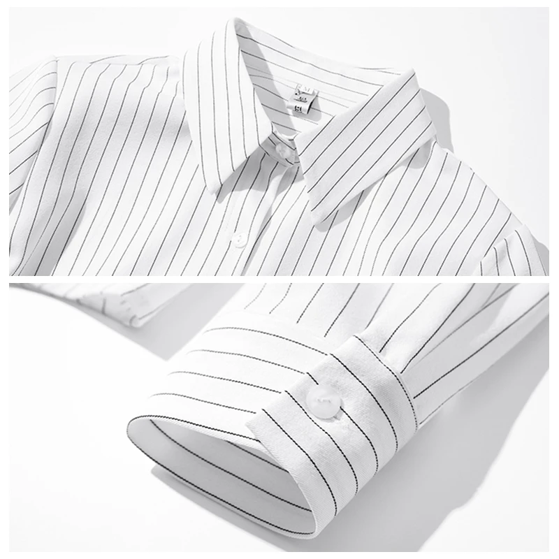 Офисная женская рубашка в полоску