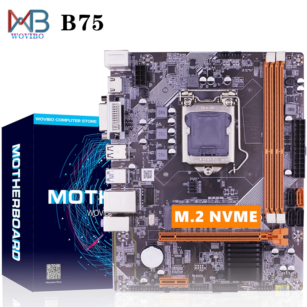 Материнская плата B75 LGA 1155 M.2 NVME USB 3 0 SATA III материнская DDR3 ОЗУ для Intel LGA1155 I3 I5 I7 ЦП Xeon