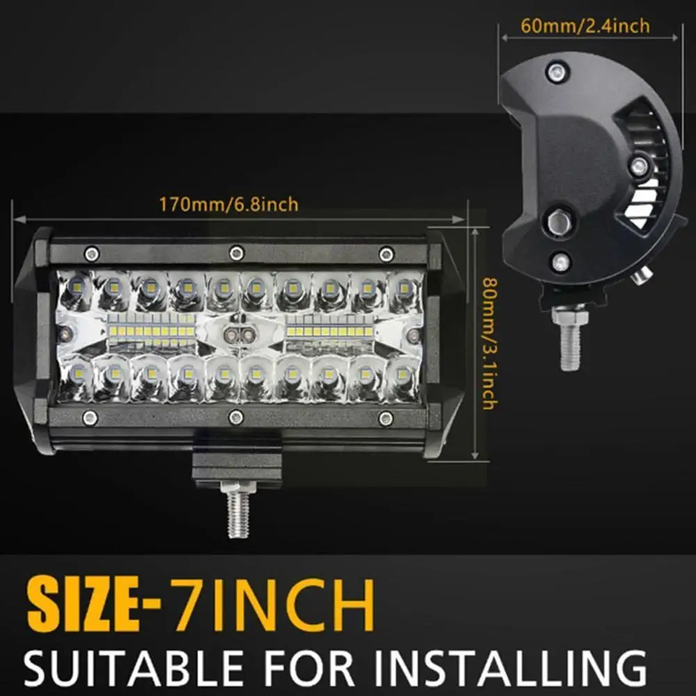 

High Bright 400W Work Light LED 7 Inch 40000LM Bar Trucks 9-30V ATV Light For SUV Tractor Driving 6000K Working Lamp E5I6