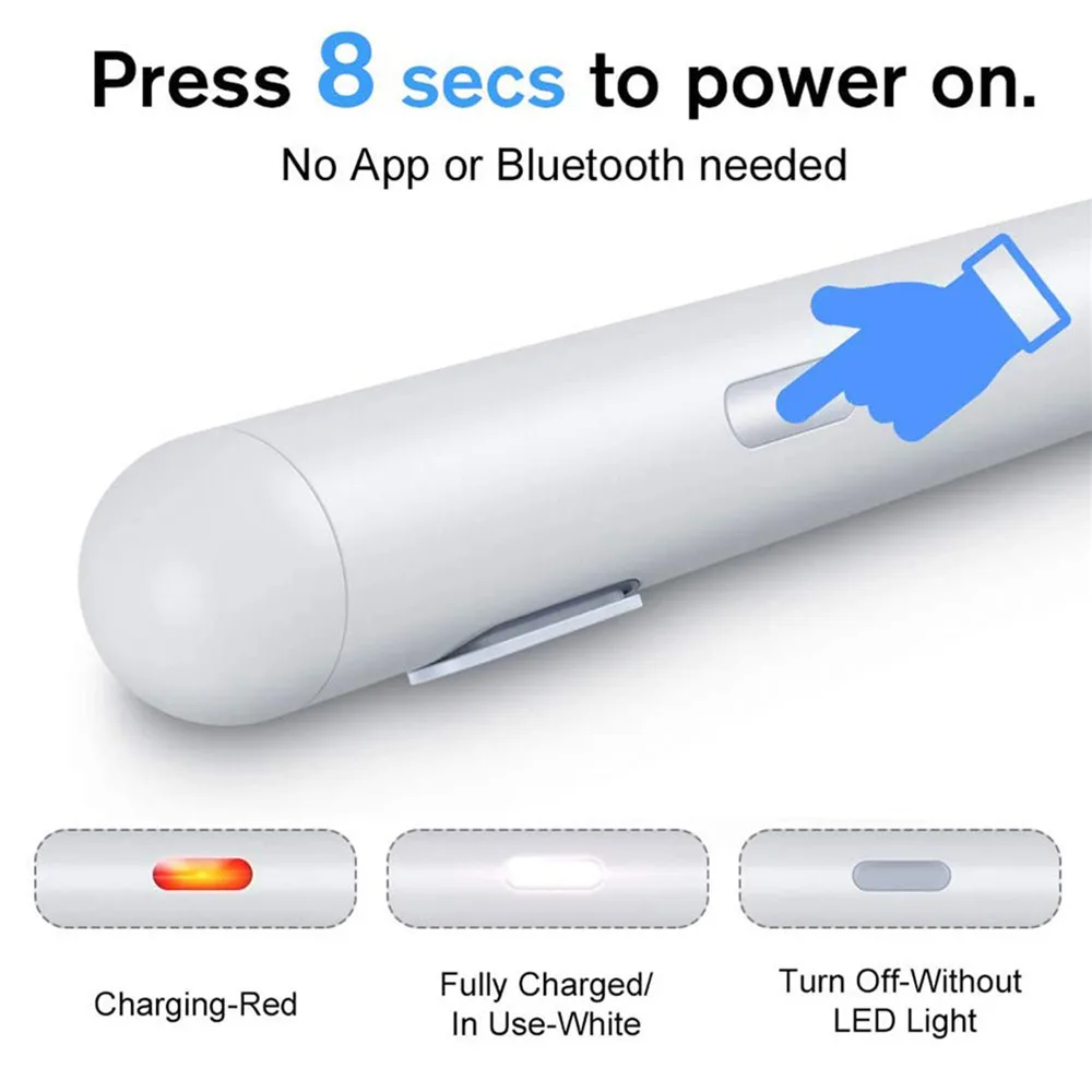 

Universal Touch Screen Capacitive Stylus Pen For iPad 2018 /Pro /Mini /Air For iPhoneXS MAX /XR Rechargeable Active Drawing Pen