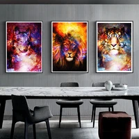 5d diy lion wolf tiger squarerounddiamond painting wall art canvas paintingembroidery mosaic colorful animal room decor gift